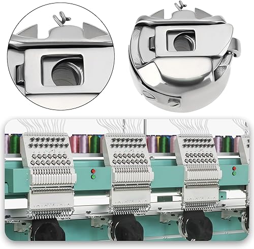 Briny River Lot de 4 Manchons de Bobine de Fil à Broder pour Machine à Broder par Ordinateur avec Boîtier de Bobine en Acier BC-DBZ(3)-NBL Compatible avec Tajima TM TMB TMBE TMBW - Nail Gallerys