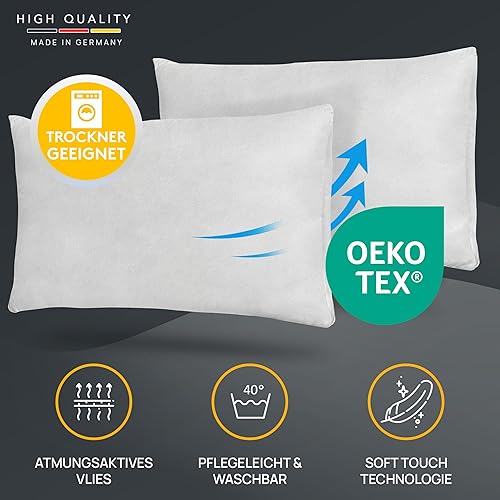 LILENO HOME Lot de 4 de garnissage d'oreiller 50x70 cm - Coussin intérieur Lavable à 40°C adapté aux allergiques - Garnissage en Polyester comme Coussin de canapé, Coussin Cocktail et Oreiller - Nail Gallerys