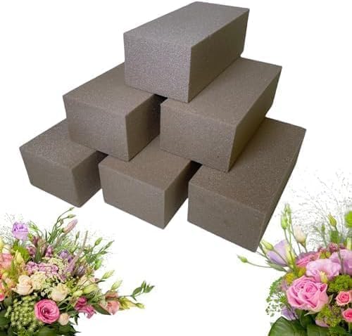 6 blocs de briques en mousse de soie pour fleurs artificielles, fournitures de fleuriste, accessoires de composition florale pour mariage, 23 x 11 x 7,6 cm - Nail Gallerys