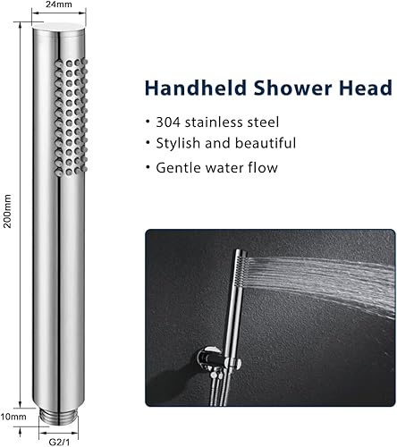 Drenky Pommeau De Douche Economie Deau En Acier Inoxydable 304 Ronde Douchette Douche Haute Pression Avec 48 Jets Anti-Calcaire En Silicone Pommeau Douches Salle De Bain - Nail Gallerys