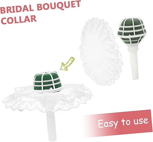 Ensemble De Supports De Bouquet De Mariée Avec Col En Dentelle Support De Fleurs De Mariage Décorations En Dentelle - Nail Gallerys