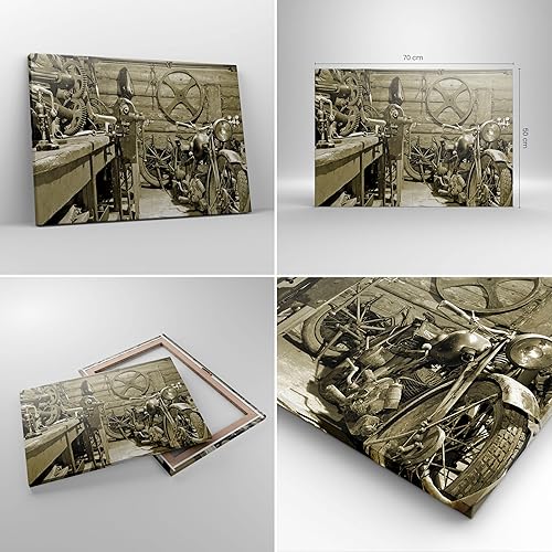 Moderne Impression sur Toile 100x70cm Image Tableau Decoration Murale atelier moteur Grand Tableaux Decoratifs Muraux Chambre Cuisine Horizontal Deco Cadre Décoration Salon Art Wall AA100x70-3519 - Nail Gallerys