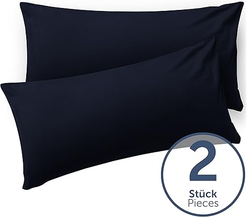 Blumtal - Taie Oreiller 45x205 cm Premium - Lot De 2-120 GSM - Plus Lourd Que La Microfibre Standard - Housse Coussin 45x205 cm avec Rabat Certifié Oeko-Tex - Dark Ocean Blue - Bleu - Nail Gallerys