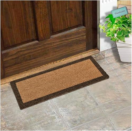 Emmevi Paillasson en fibre de coco naturelle avec envers antidérapant, tapis, protège marche cm 27x70 vert - Nail Gallerys