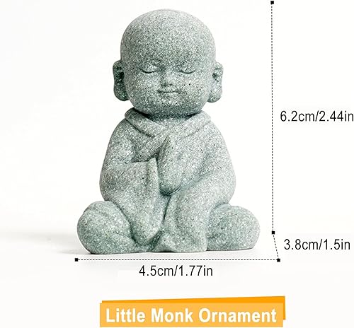 Qixuer Mignonne Petite Statue de Moine, Figure de Moine, Maitreya Bouddha Sculpture Fengshui Maitreya Ornement Résine Maitreya Bouddha Sculpture pour Aquarium Déco Poisson Décoration - Nail Gallerys