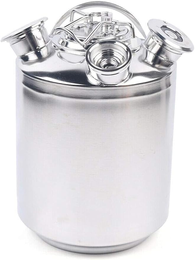 Récipient de nettoyage à 3 têtes avec couvercle - 10 l - Fût de nettoyage de bière - En acier inoxydable - Nail Gallerys