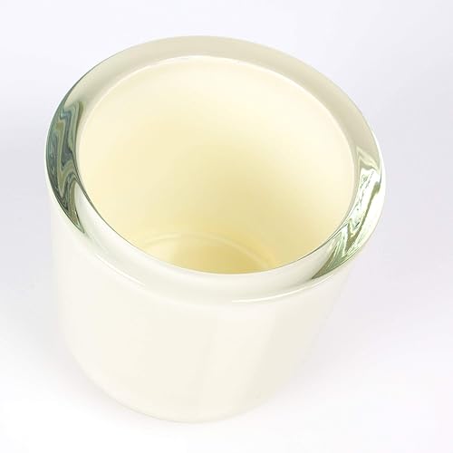innaGLAS INNA-Glas Bougeoir - Photophore en Verre Nick, crème, 8cm, Ø 8cm - Photophore Rond - Verre à Bougie - Nail Gallerys