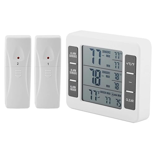 Belissy ThermomèTre de RéFrigéRateur ThermomèTre Sans Fil pour RéFrigéRateur ThermomèTre de CongéLateur Alarme NuméRique avec Affichage LED et Alarme Sonore pour IntéRieur et ExtéRieur - Nail Gallerys