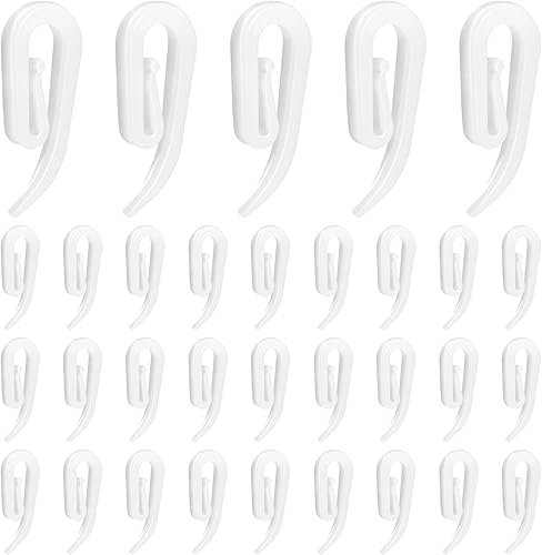 HonGien 100 PCS Crochet Rideau Rail Crochets de Rideaux en Plastique Blanc Rideaux Clips pour Rideau de Douche,Rideau de Fenêtre et Rideau de Porte - Nail Gallerys