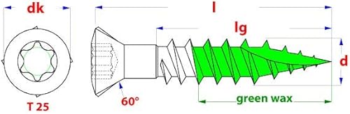 Vis Inox A4 Terrasse lubrifié vert - PFS Screw - Nail Gallerys