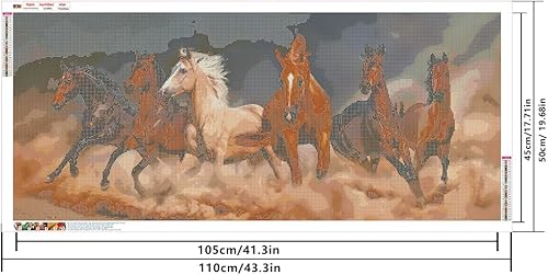 DCIDBEI Diamond Painting Cheval 110x50 cm - Broderie Diamant Chevaux Puzzle - Tableau de Perles Qui S'illumine - Paysage Adulte - Nail Gallerys