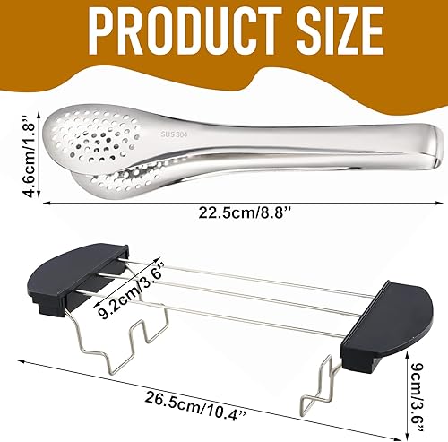 Wisebom Grille-pain en acier inoxydable avec pince de cuisine - Pliable - Avec poignée antidérapante - Pour la cuisine, le pique-nique - Nail Gallerys