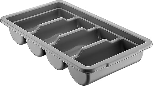 GGM Gastro | BKGGP4#DBKGS4 | Range-couverts avec 4 compartiments avec couvercle - Gris - Nail Gallerys