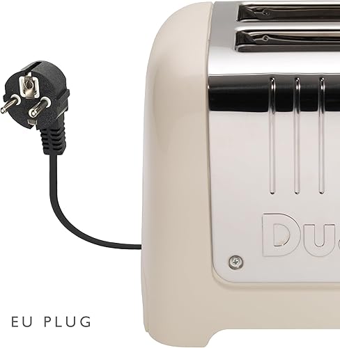 Dualit Grille Pain 2 Fentes Lite - Petit Grille Pain Blanc et Inox Brillant - 1.1kW pour 60 Tranches par Heure - Option Bagel & Décongélation - Grille Pain Fente Large de 36 mm - Nail Gallerys