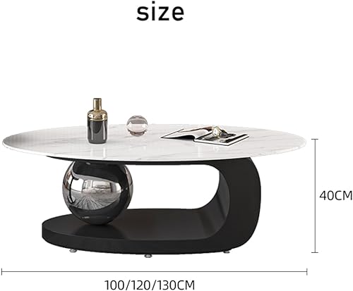 ZCFLWR Table Basse de Luxe en marbre avec Support en métal doré et comptoir en Pierre - Style élégant, Design Unique, Facile à Nettoyer - Nail Gallerys