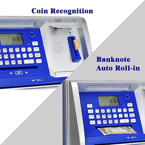 Fimleiy Tirelire Magique ATM pour Argent Réel - Reconnaît Les Pièces d'Euro et Enregistre Les Dépôts - Un Cadeau Amusant pour Garçons et Filles (doré) - Nail Gallerys