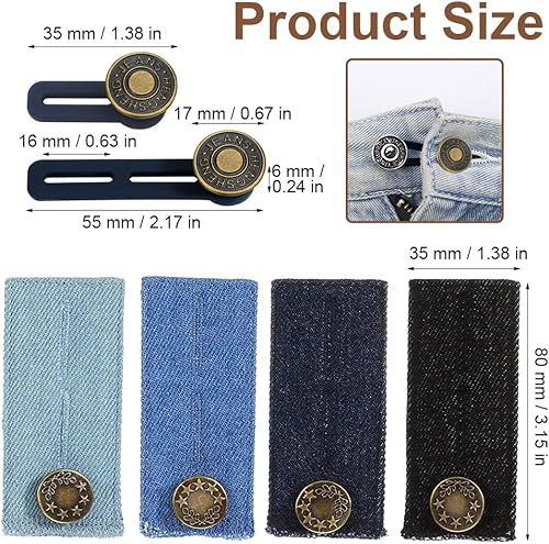 10 Pièces Rallonge Bouton Pantalon,Elargisseur Pantalon en Denim,Extenseur de Taille pour Pantalons,Extension de Bouton pour Jeans Pantalons, Chemise, Pantalon, Pantalon de Maternité, Unisex - Nail Gallerys