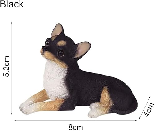Figurine de chihuahua assis réaliste pour décoration de jardin ou de maison avec résistance au gel (Kaki) - Nail Gallerys