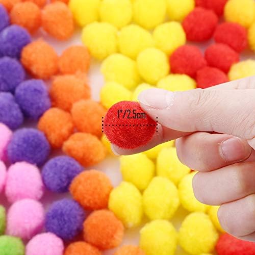 Caydo 240 pièces de pompons assortis de 2,5 cm, pompons pour fournitures de loisirs et décorations d'artisanat créatif DIY - Nail Gallerys