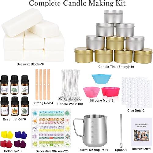 Créez votre propre ensemble de bougies, kit de fabrication de bougies DIY pour débutants, ensemble de cadeaux de bougies parfumées DIY, ensemble de versement de bougies cadeaux pour femmes et hommes - Nail Gallerys