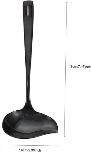 OUNONA Cuillère à Bec De Canard Cuillère à Soupe Cuillère à Arroser Cuillère à Louche à Soupe Petite Louche Le Potage Scoop Écarts Louches à Soupe Pour Servir Noir Acier Inoxydable 304 - Nail Gallerys