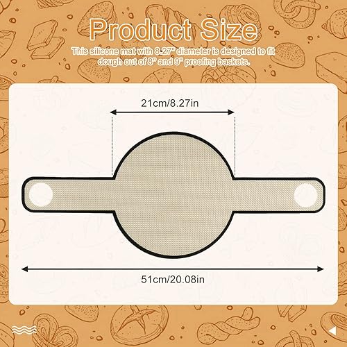 YAANBUNB Lot de 2 Tapis de Cuisson en Silicone Élingue à Pain en Silicone Tapis à Pain Réutilisable pour Four Tapis de Pain en Silicone pour Hollandais avec Longues Poignées pour Biscuits Pain - Nail Gallerys