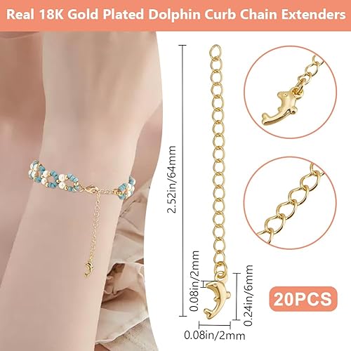 Beebeecraft 1 boîte de 20 chaînes D'Extension de Bracelet en Vrac 925 chaînes D'Extension de Breloques en Forme de Goutte d'eau en Laiton Plaqué Argent Sterling pour la Fabrication de Bijoux Colliers - Nail Gallerys