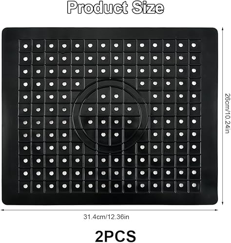 EXIN DEHCEN 2 Pièces Tapis Evier Cuisine, Tapis d'évier Découpable pour la Cuisine, Cuisine Caoutchouc TPR Tapis Fond d'évier, Tapis de Protection D'évier Réglables Antidérapant (31.4 x 26 cm) - Nail Gallerys