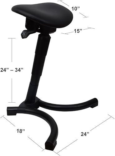 SigmaForce Tabouret de travail ergonomique - Réduit la fatigue - Réglable en hauteur - Siège en mousse vinyle ultra douce - Chaise de bureau debout confortable - Nail Gallerys
