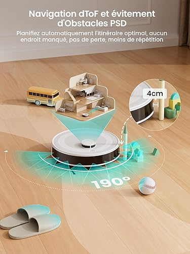 Lefant Aspirateur Robot, Robot Aspirateur 4500Pa Puissance d'Aspiration, Évitement Précis des Obstacles, Anti-Enchevêtrement Idéal pour Les Poils d'animaux, Cheveux et Sols Durs,Contrôle par App/Alexa - Nail Gallerys