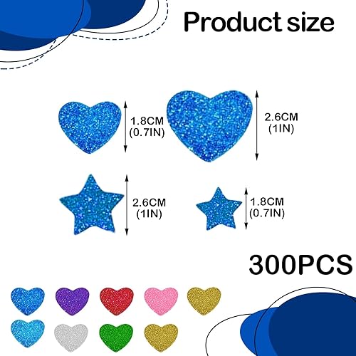 Huybaa Gommettes enfants, Gommettes etoiles, Gommettes etoiles autocollantes, 300 Pièces Mousse Autocollante Pailletée,Autocollants Artisanat - Nail Gallerys