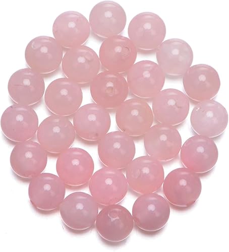 Lot de 30 perles rondes en pierre précieuse naturelle de 10 mm, grand trou de 2 mm (lave roche) - Nail Gallerys
