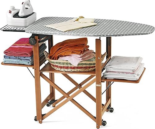 620 Bravo Table à Repasser, Bois - Fermable - Réglable - Finition Cerise - Arredamenti Italia - Nail Gallerys