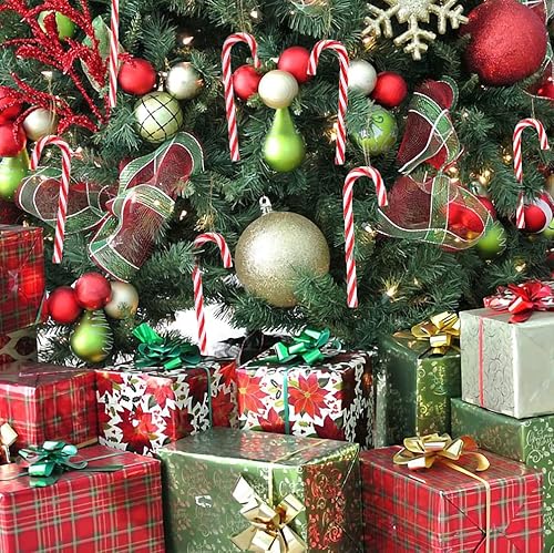 12 Sucre d'orge Decoration Sapin Canne a Sucre Cannes Sapin Décoration Noël avec Les Attaches (12) - Nail Gallerys