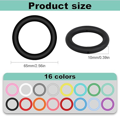 16pcs Anneaux Toriques en Silicone 65mm, Boucle Ronde Avec 2 Trous Pour la Fabrication de Bijoux, Travaux Manuels, Colliers et Porte-Clés - Nail Gallerys