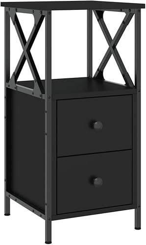 ShGaxin Table de chevet en contreplaqué noir 34 x 35,5 x 70 cm, tables de nuit pour chambre, table d'appoint, table de chevet, meuble de chambre, meuble de chambre à coucher - Nail Gallerys
