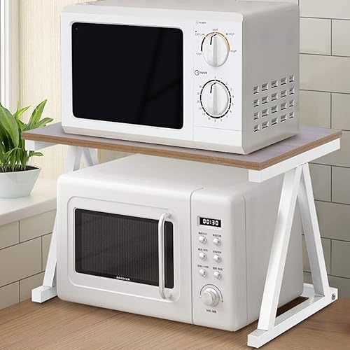 GOTOTOP Étagère de rangement en bois pour four à micro-ondes 57 cm blanc - Nail Gallerys