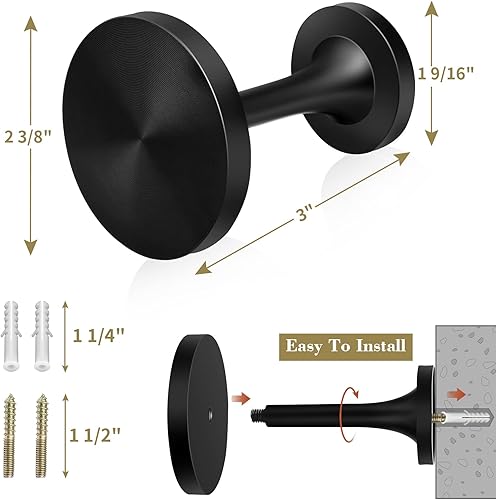 Gudui Lot de 2 embrasses de rideaux noires en alliage de zinc - Nail Gallerys