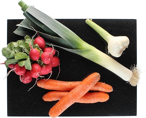 Planche à découper en pierre 40 x 30 cm I Noir I Pierre naturelle I Plateau de service I Dessous de verre décoratif I Accessoire I Antidérapant - Nail Gallerys