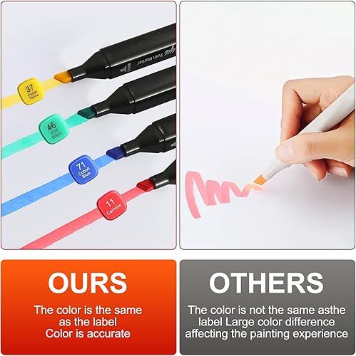 Set de feutre acrylique, 48 Couleurs Doubles Pointes, feutres coloriage enfants, Graffiti, Chisel Brush, Pointe Colorée, feutres alcool, crayon feutre coloriage adulte, feutres coloriage adulte. - Nail Gallerys