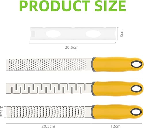 H HOMEWINS Lot de 3 râpes à Fromage et zesteur de Citron – Râpe de Cuisine en Acier Inoxydable avec poignée Ergonomique antidérapante, Parfaite pour Le Fromage, Le Citron, Les Noix, l'ail, Le - Nail Gallerys