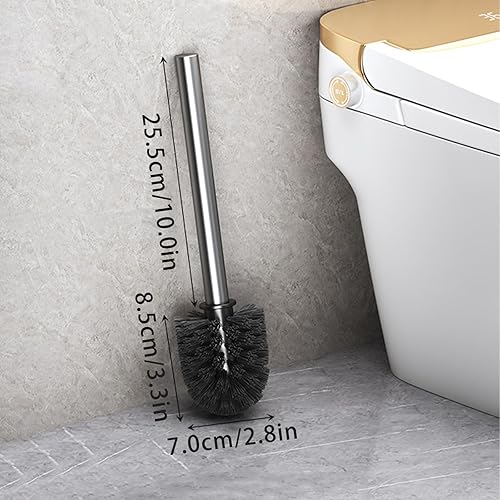 Brosse de Toilette Noire Brosse WC de 7 cm de diamètre Remplacement de la Brosse des Toilettes pour Salle de Bain, WC, Ergonomique (Noir) - Nail Gallerys