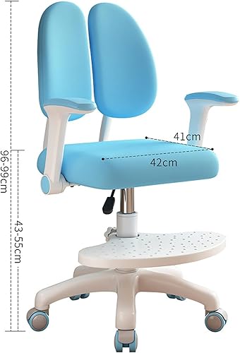 OSKOPWRC Chaise de Bureau Pivotante Rose pour Enfants - Ergonomique avec Double Soutien Dorsal et Hauteur Réglable - Chaise d'Étude pour Filles et Garçons, 3 à 18 Ans - Nail Gallerys