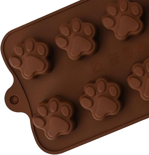 Moule en silicone en forme de patte de chat – Moules en silicone pour friandises pour chien | Plateau à 10 cavités pour chocolat, bonbons, gelée, glaçons, savon, bougie | moule de cuisson pour - Nail Gallerys