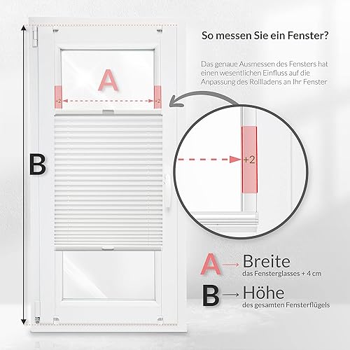 Store Plissé sur Mesure Store sans Perçage Décoration Fenêtre Store Semi-Opaque Intérieur Protection Contre Soleil Hauteur 50-149 cm - Nail Gallerys