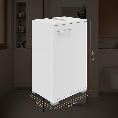 Probus Meuble de Salle de Bain Basique 40 cm - Meuble sous-Vasque Moderne au Design Blanc avec Beaucoup d'espace de Rangement - Fabriqué en Allemagne - Blanc - Nail Gallerys