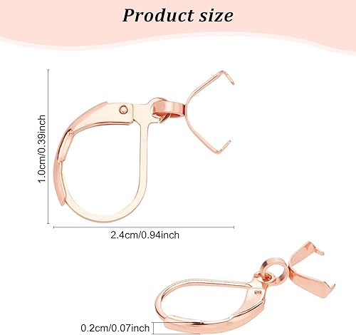 WEBEEDY 50pcs Crochets de Boucle d'oreille Français en Acier Inoxydable, Fils d'oreille à Levier 5 Couleur pour la Fabrication de Boucles d'oreilles de Bijoux à Bricoler Soi-Même - Nail Gallerys