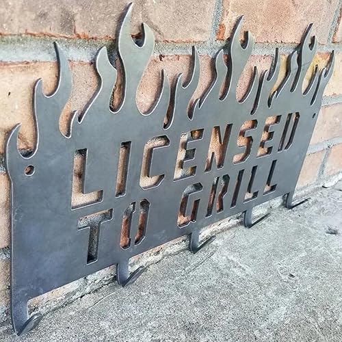 Porte-ustensiles pour barbecue - Porte-couverts pour grille en acier inoxydable avec 5 crochets | Porte-ustensiles pour couverts pour ustensiles de grillage et de cuisine | Cintre - Nail Gallerys