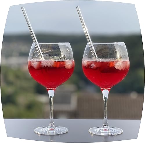 Topkapi Elite Lot de 6 verres à cocktail Amalfi XL I 13 pièces I Lot de 6 verres en cristal sans plomb I spécialement conçus pour Aperol Spritz/Campari Amalfi I avec 6 pailles en verre I 680 ml - Nail Gallerys