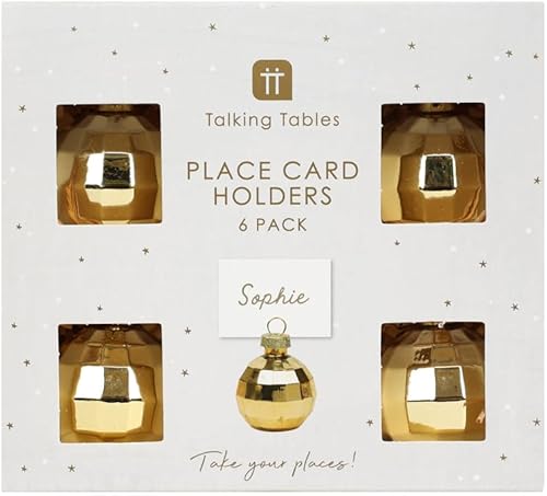 Talking Tables Lot de 6 porte-cartes de table en verre avec boule disco pour noms et photos pour dîner de Noël, marque-places de mariage, présentoirs de fête et mémos de bureau - Nail Gallerys